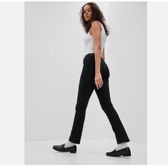 GAP Mid Rise Classic Straight Black Wash Jeans Size 0/25 RETAIL $80 - Y2K VIBES - Picture 4 of 9